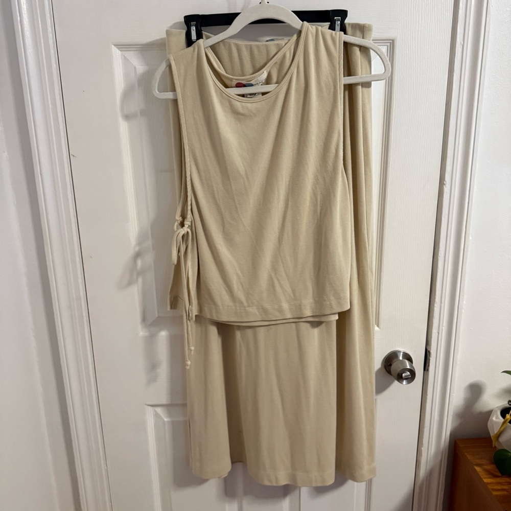 Free People Cream set - midi skirt and tie top